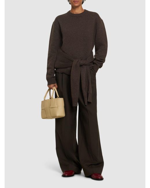 J.W. Anderson Brown Drapierter Strickpullover Mit Bindeband Vorne