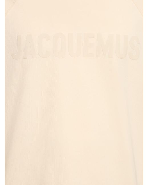 Jacquemus Natural Le Tshirt Typo Cotton T-Shirt for men