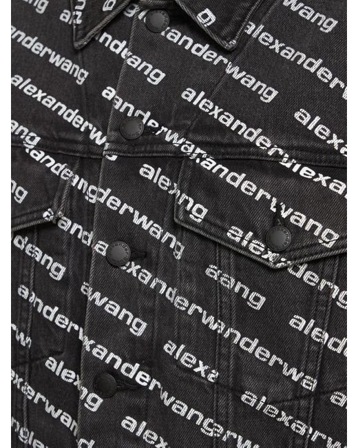 Alexander Wang Black Falling Back Logo Cotton Denim Jacket