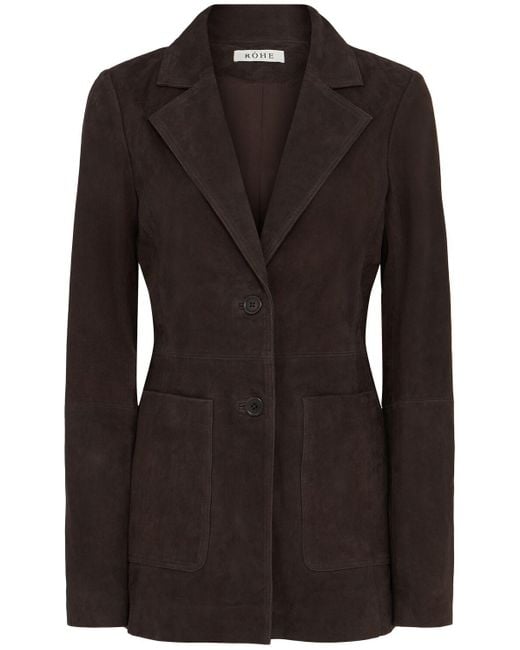 Rohe Black Damen Blazer Aus Wildleder