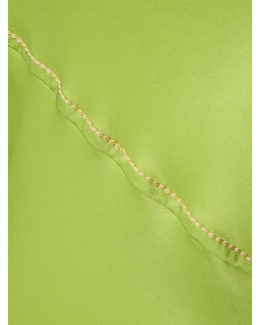 Acne アシンメトリーサテンドレス Green