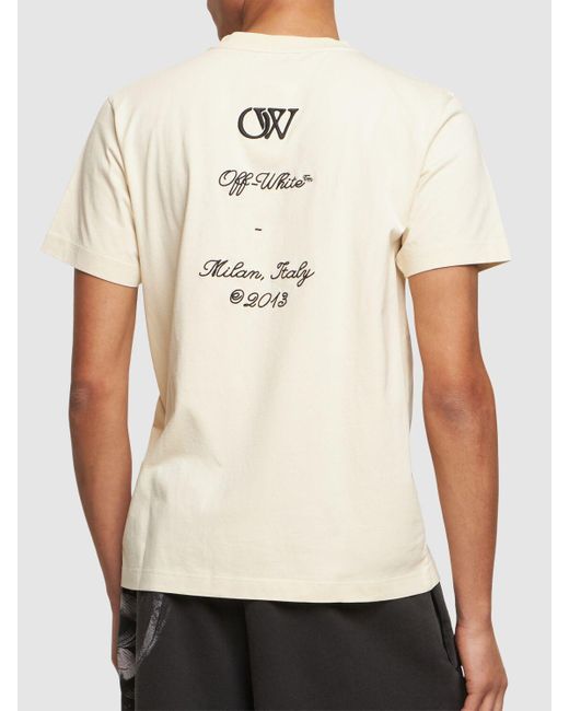Off-White c/o Virgil Abloh Natural 23 Logo Slim Cotton T-Shirt for men