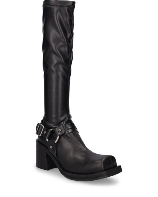 Acne Black 80mm Balius Faux Leather Tall Boots
