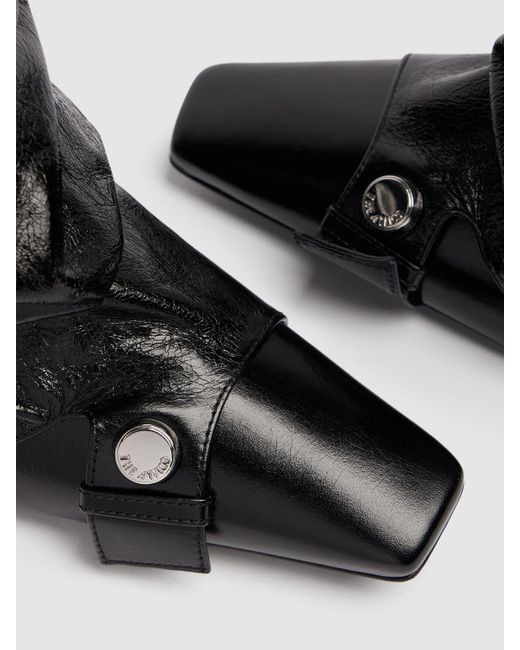 The Attico Black 95mm Juno Shiny Leather Knee-high Boots