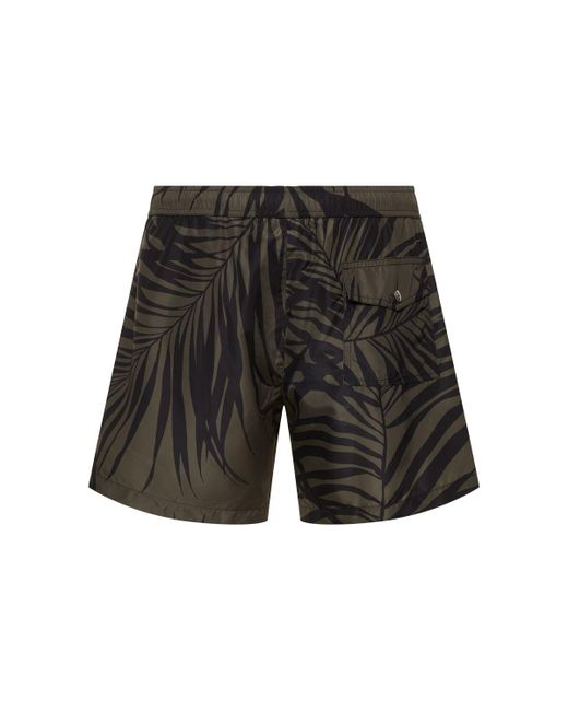 Moncler Gray Printed Tech Swim Shorts for men