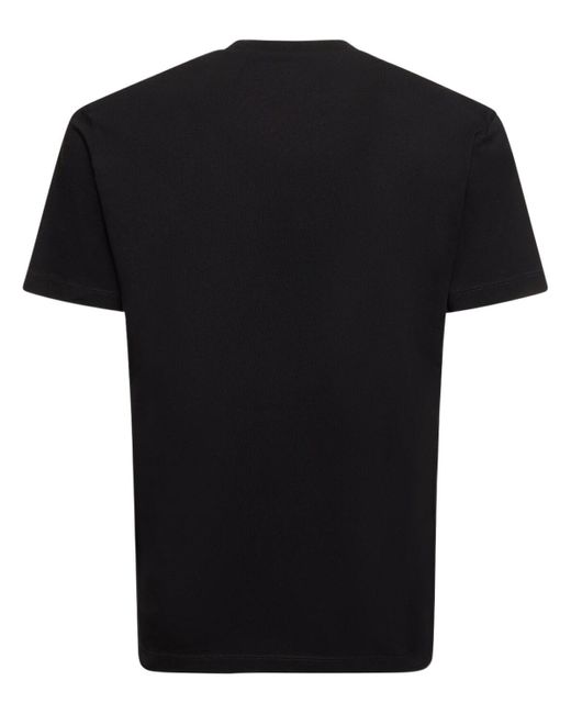 Camiseta de jersey de algodón estampada DSquared² de hombre de color Black