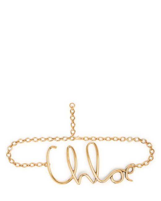 Chloé Large Iconic Chloé メタリックベルト Natural