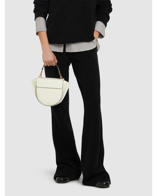 Wandler White Mini Hortensia Leather Top Handle Bag