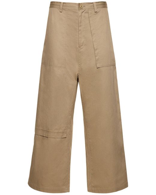 Yohji Yamamoto Natural Cotton Twill Big Pocket Straight Pants
