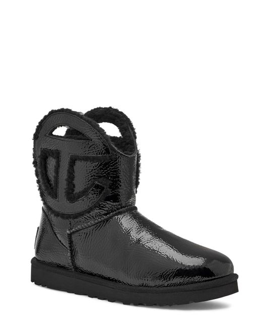 UGG X TELFAR Black 10Mm Telfar Mini Crinkled Patent Boots