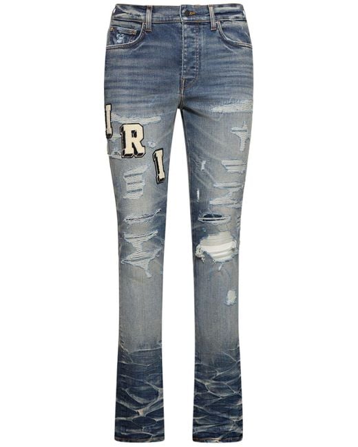 Amiri Skinny Jeans mit Logoapplikation in Distressed-Optik in Blue für Herren