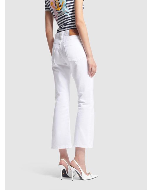 Versace White Jeans Aus Denim Mit Logo