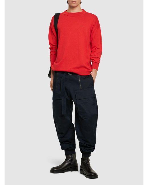 Suéter de punto de algodón y seda Ferrari de hombre de color Red