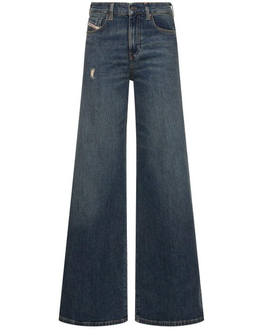 Jeans svasati 1978 d-akemi in denim di cotone di DIESEL in Blue