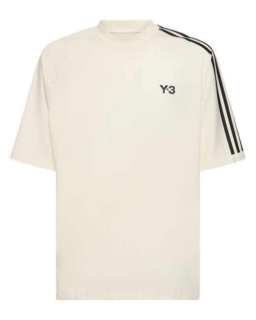 Y-3 Natural 3-stripe Logo Cotton T-shirt for men