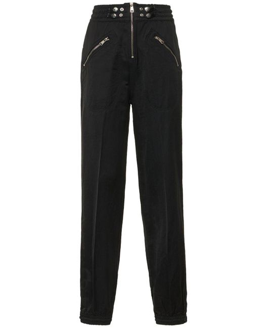 Femme Vêtements Pantalons décontractés Pantalon en sergé de coton et de lin flammé DIESEL en coloris Noir élégants et chinos Pantalons coupe droite 