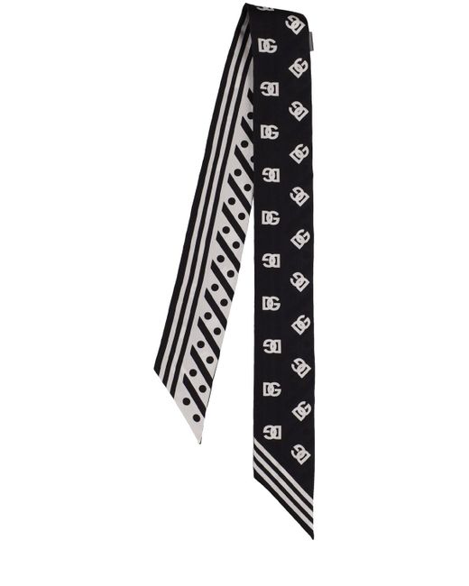 Pañuelo bandeaux de sarga de seda Dolce & Gabbana de color Black