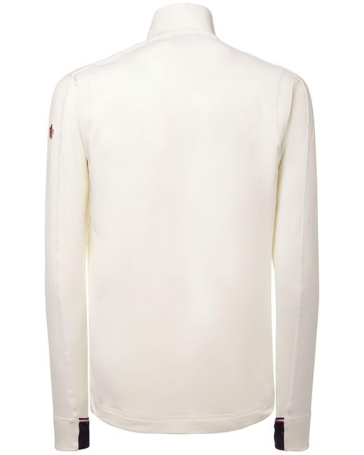 3 MONCLER GRENOBLE White Nylon Zip-Up Sweatshirt for men