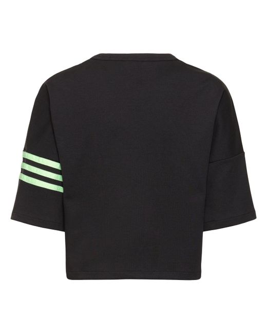 Adidas Originals Black 3 Stripes Crop T-shirt
