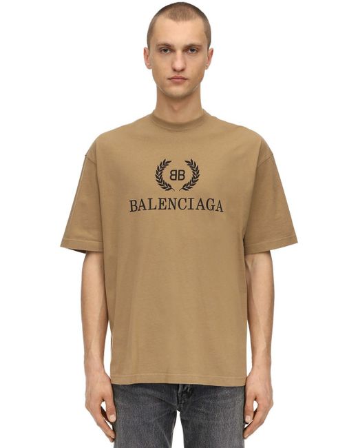 Balenciaga Natural Bb T-shirt for men