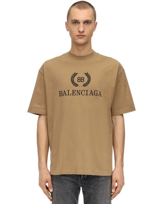 Tee-shirt BB Balenciaga pour homme en coloris Neutre | Lyst
