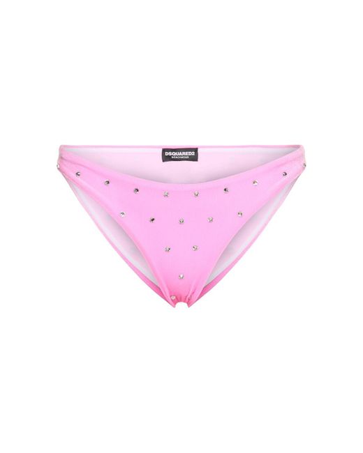 Braguitas de bikini de chenilla DSquared² de color Pink