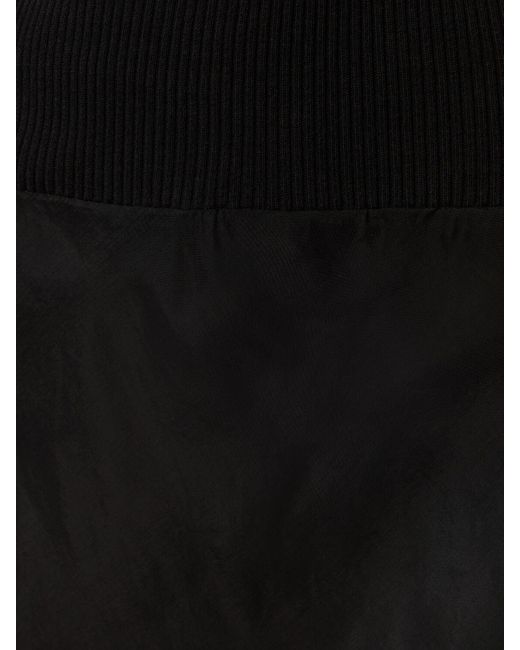 Rick Owens Black Bias Japonette Cupro Midi Skirt