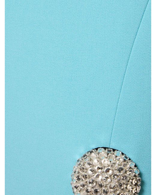 David Koma Blue Crystal Ball One Shoulder Midi Dress