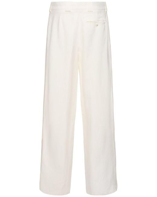 Pantaloni dritti in lyocell di Giorgio Armani in White da Uomo