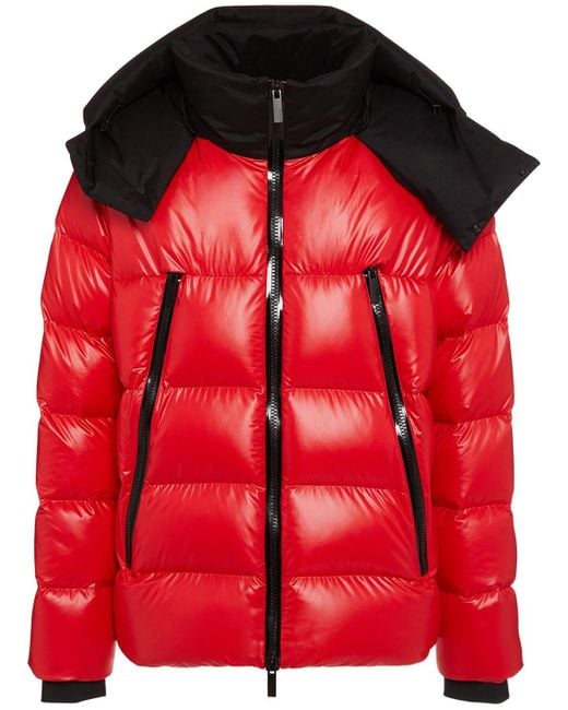 Moncler Synthetic Zubair Nylon Laqué Down Jacket in Red for Men | Lyst