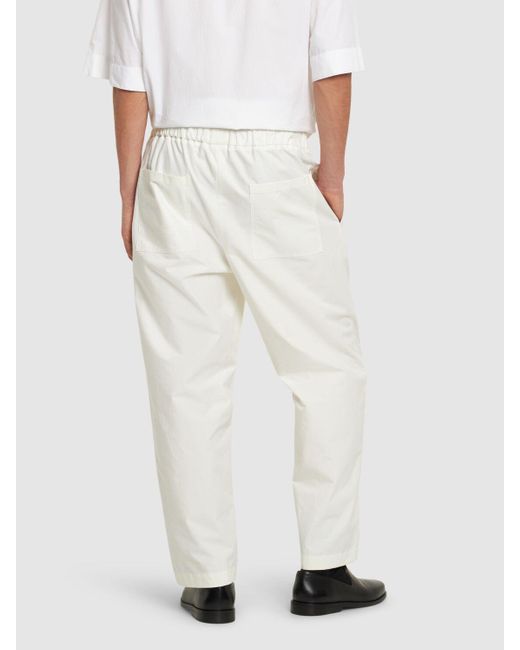 Jil Sander White Relaxed Fit Cotton Pants for men