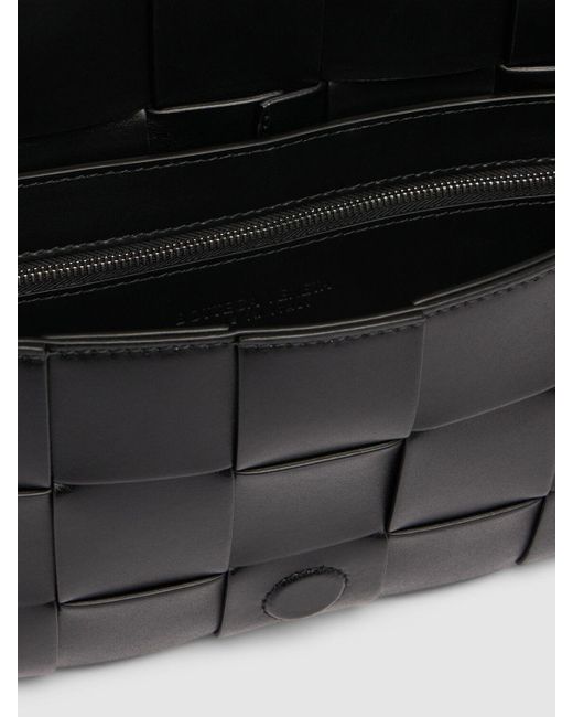 Bottega Veneta Black Medium Cassette Intreccio Leather Bag for men