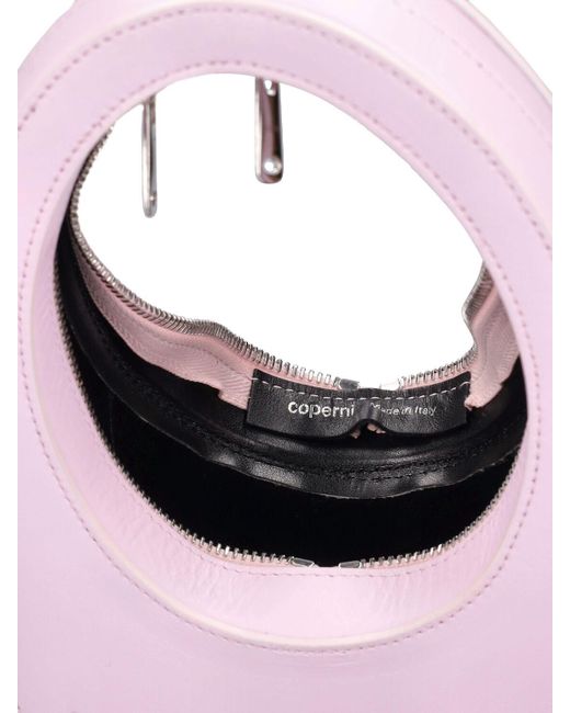 Bolso mini swipe de piel con asa Coperni de color Pink