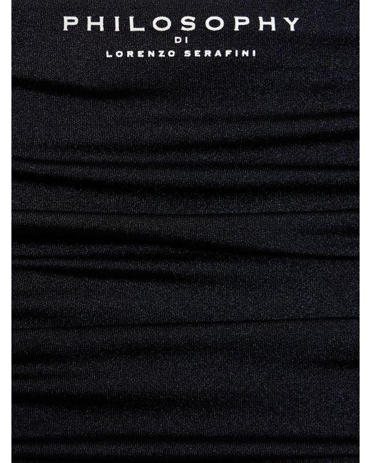 Philosophy Di Lorenzo Serafini Black Gathered Lycra Mini Skirt