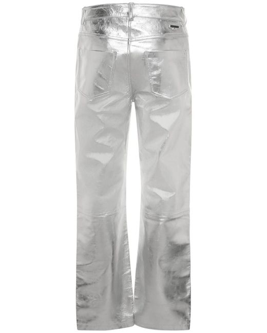 MARINE SERRE Gray Embossed Leather Wide Pants for men