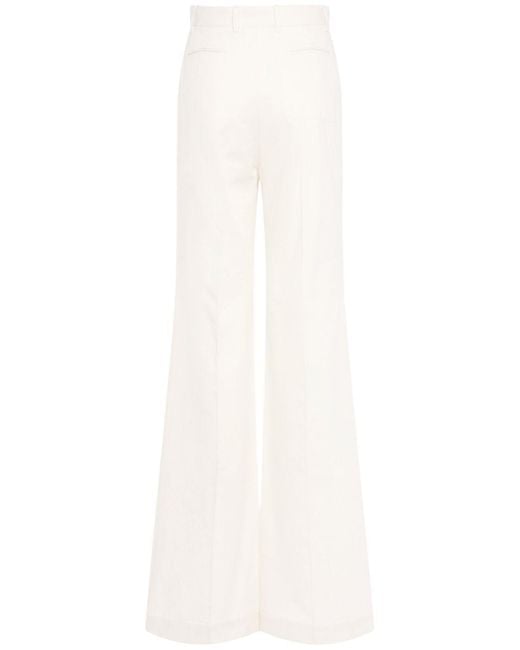 Donna Pantaloni Svasati Vita Alta di Chloé in White