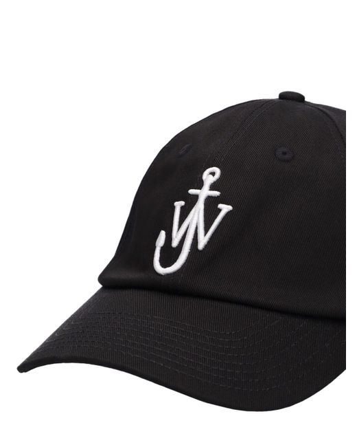 Cappello baseball in cotone con logo di J.W. Anderson in Black