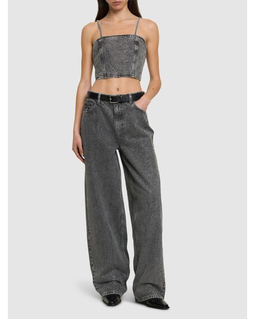 Embellished high rise wide leg jeans di ROTATE BIRGER CHRISTENSEN in Gray