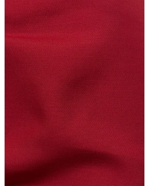 Robe courte en crêpe à manches courtes Valentino en coloris Red