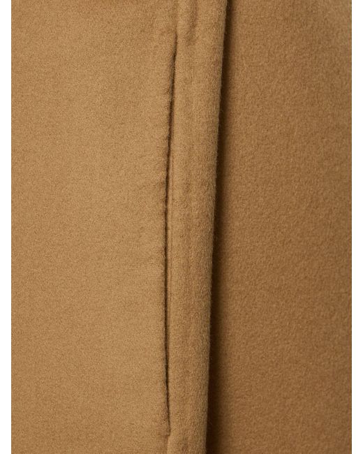 Manteau long en laine compacte avec ceinture Valentino en coloris Natural