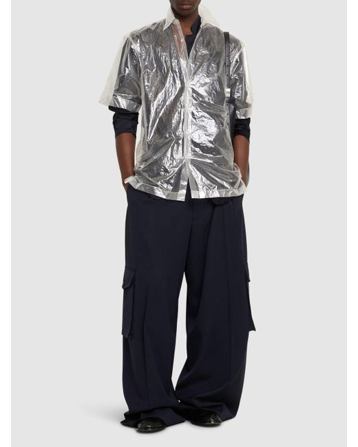 メンズ Dries Van Noten Cassidye ルーズフィットクリアシャツ White