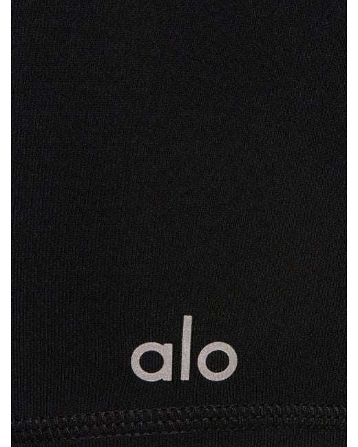 Short cycliste en tissu technique taille haute Alo Yoga en coloris Black