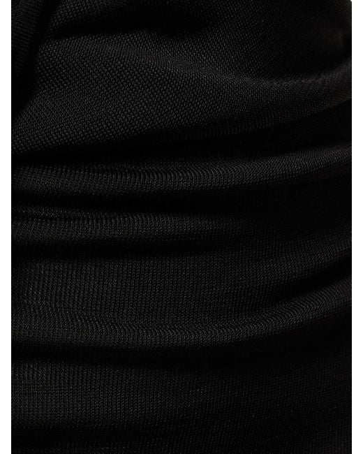 Dion Lee Black Langes Kleid Aus Viskosestrick Mit Doppeldraht