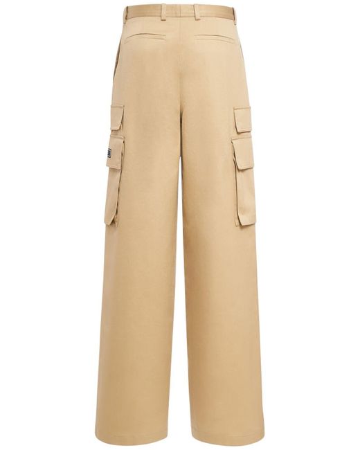 Pantalones cargo de gabardina de algodón Versace de color Natural