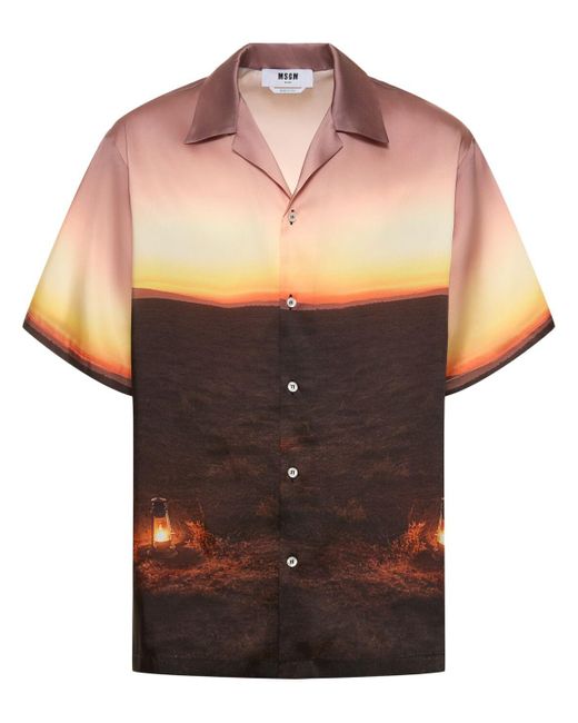 Camicia fluida stampata di MSGM in Multicolor da Uomo