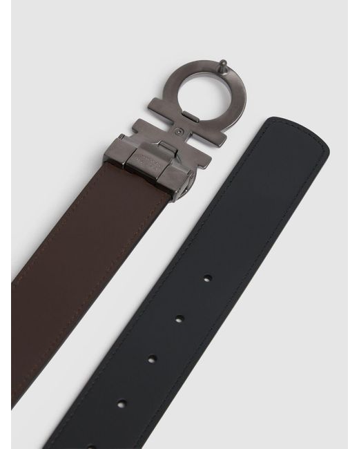 Ferragamo White 3.5cm Logo Leather Belt for men