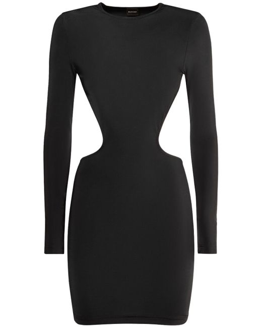 Vestido corto de nylon Balenciaga de color Black