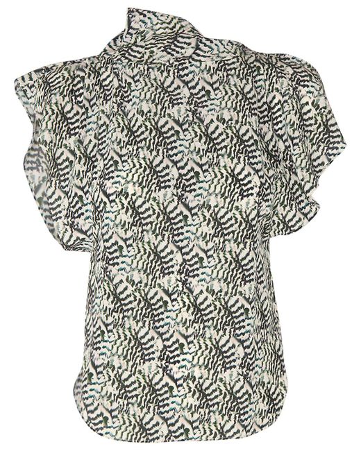 Isabel Marant Gray Valency Printed Silk Blend Top