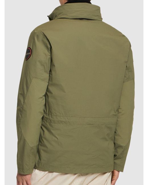 Napapijri Green A-tepees Casual Cotton Zip Jacket for men