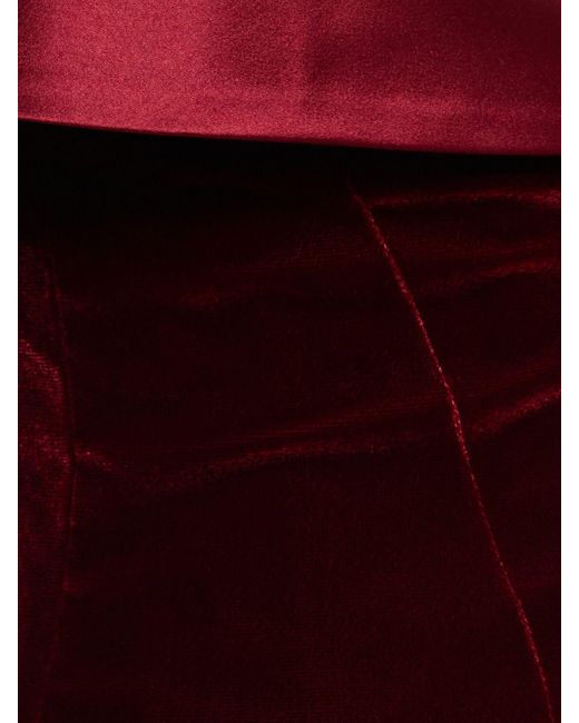 Mugler Red Strapless Velvet Mini Dress